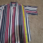 Pine Grove Striped Button Down Shirt Cotton Vintage 90s Retro Men Size M