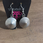 Paparazzi Rhinestone Drop Earrings Silver Sunburst Reverse Vintage