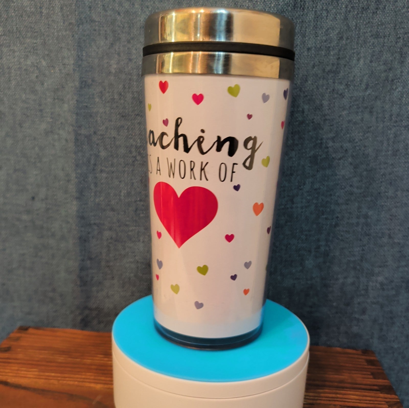 Teacher Work of Love Travel Tumbler 20oz Stainless Acrylic Hot Cold Cup