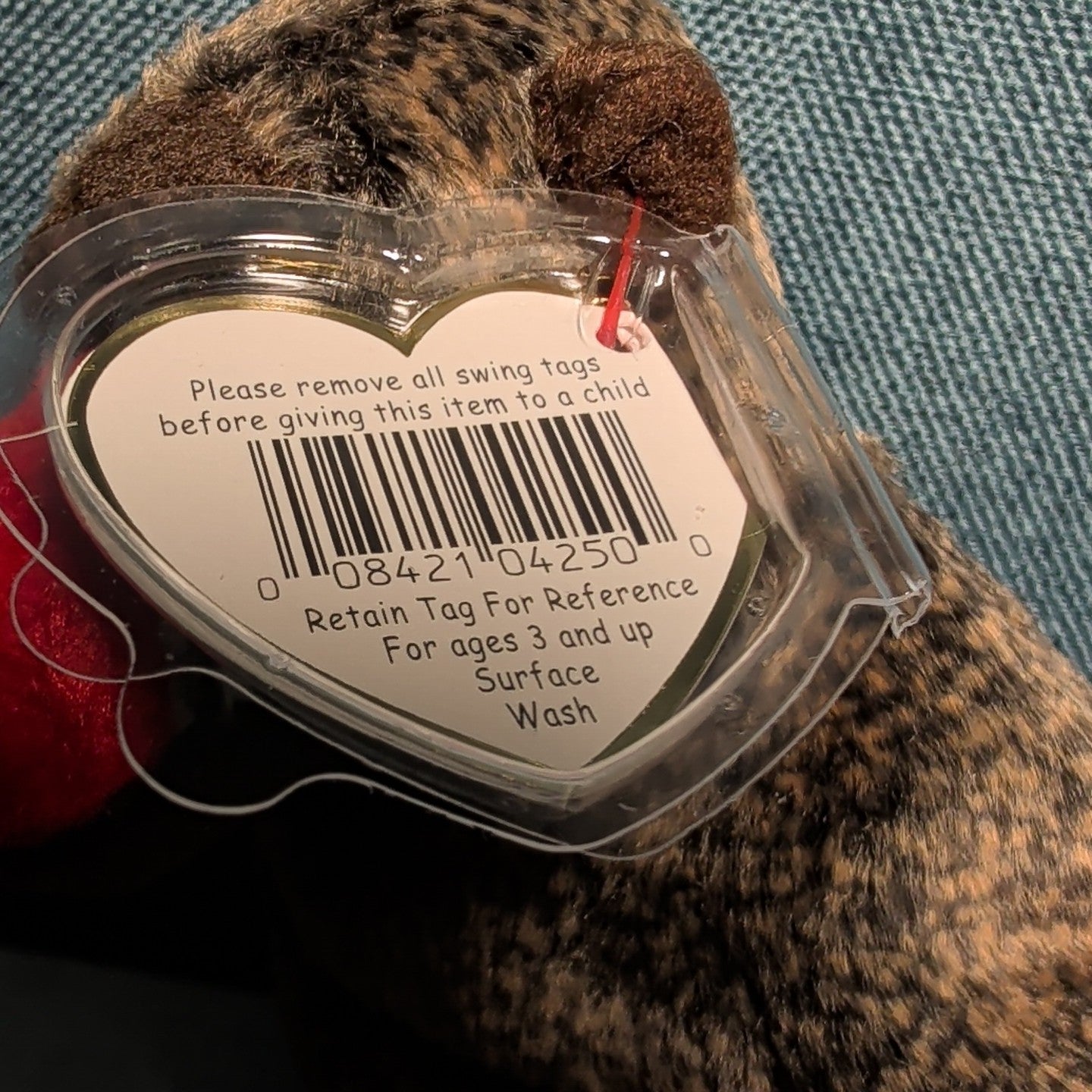 Cheeks Ty Beanie Baby 1999 Retired Baboon Monkey with Tag Protector NEW