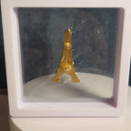 Paris Eiffel Tower Enamel Metal Brooch Vintage Pin