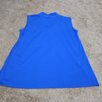 Dana Buchman Draped Neck Blue Sleeveless Top Blouse Gently Used Large