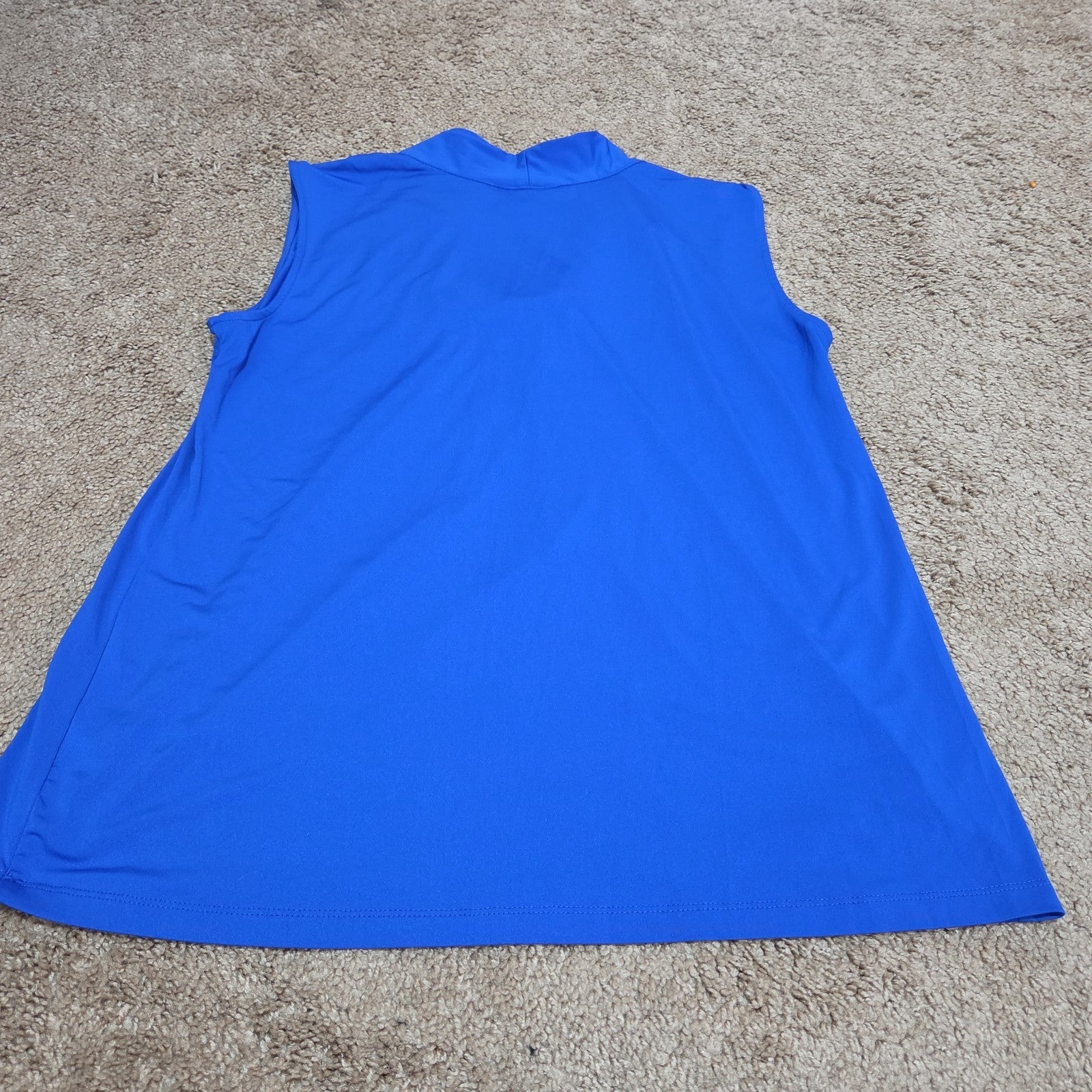 Dana Buchman Draped Neck Blue Sleeveless Top Blouse Gently Used Large