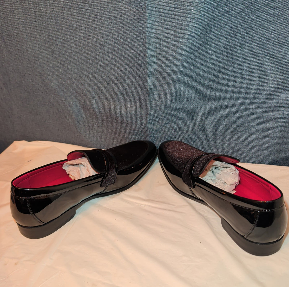 Bruno Marc Men Loafers Size 12 Tuxedo Velvet Patent Black Dress Shoes Slip On