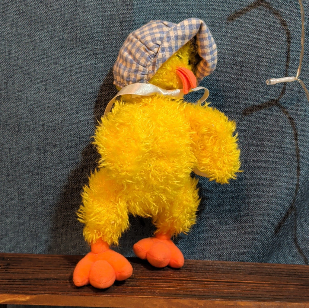 Ty Bonnie Yellow Baby Chick Plush Gingham Bonnet 1993 Vintage