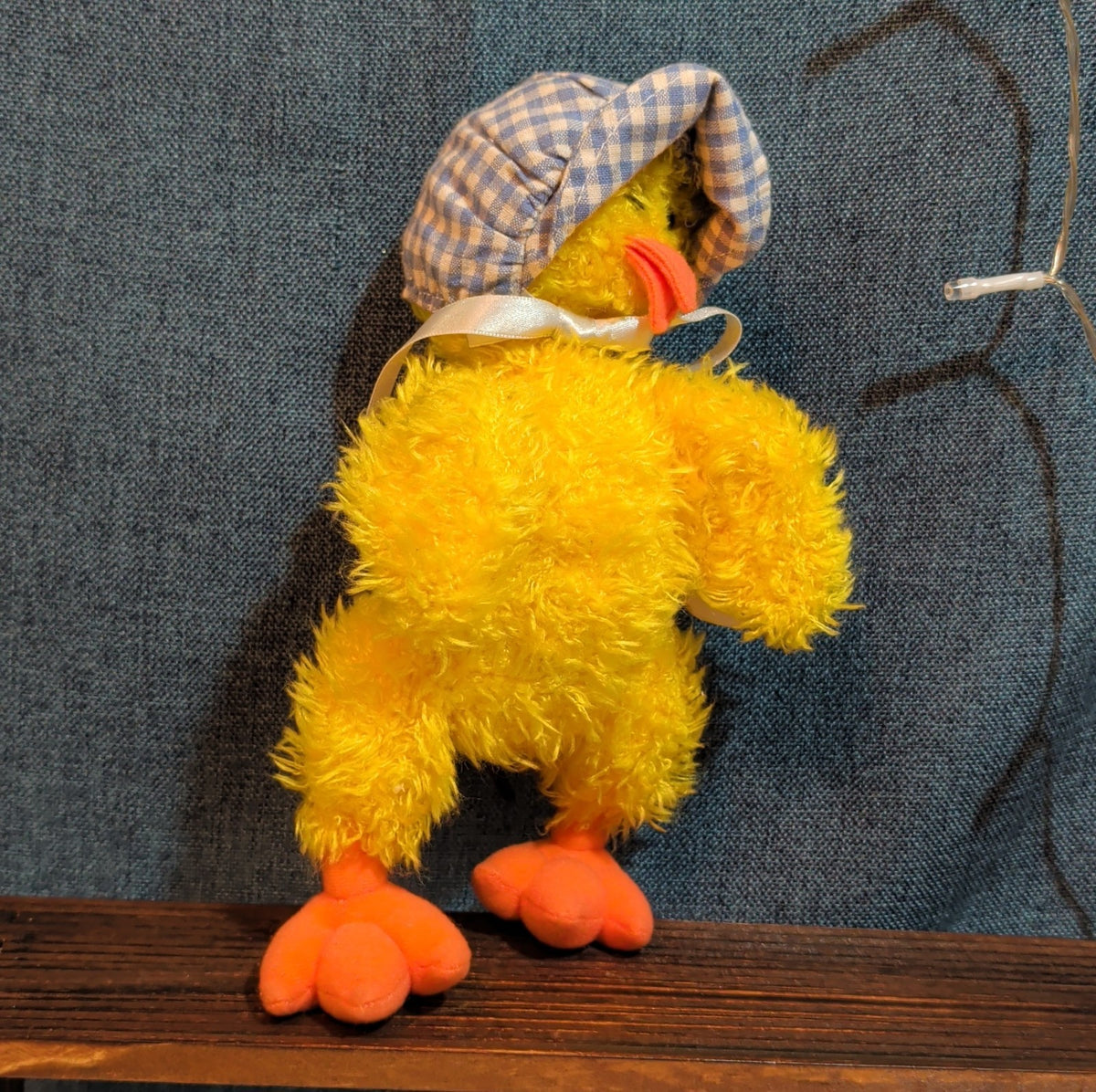 Ty Bonnie Yellow Baby Chick Plush Gingham Bonnet 1993 Vintage