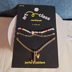 Target Art Class Initial J Necklace Set 3Pk Gold Tone Beaded