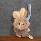 Baby Three Super Mini Bunny Letter S Gray Plush Bag Charm Pendant