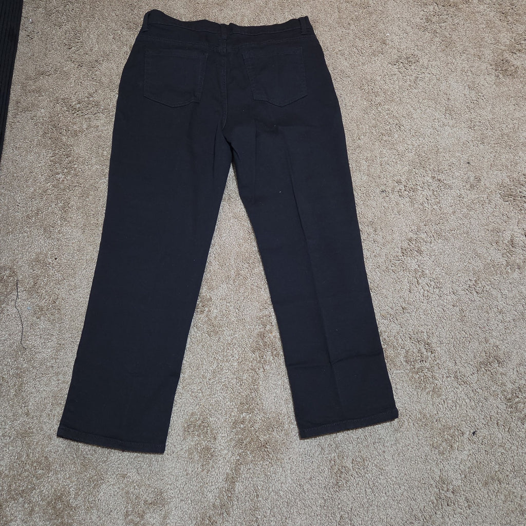 Gloria Vanderbilt Amanda Black Jeans Stretch 14P Short Women Classic