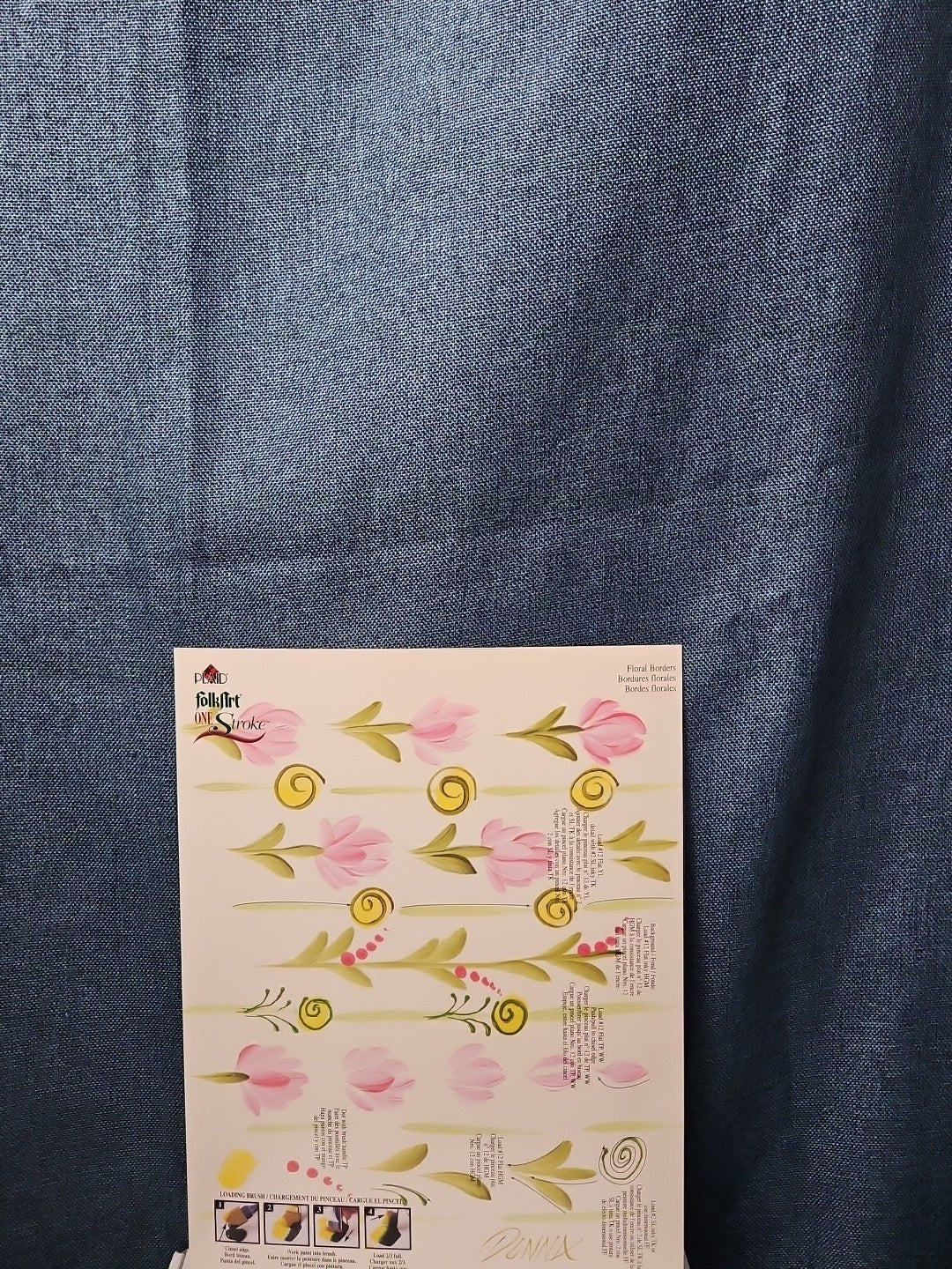 Set of 3 FolkArt One Stroke Painting Worksheet Packs | Flowers #4219 | Reusable
