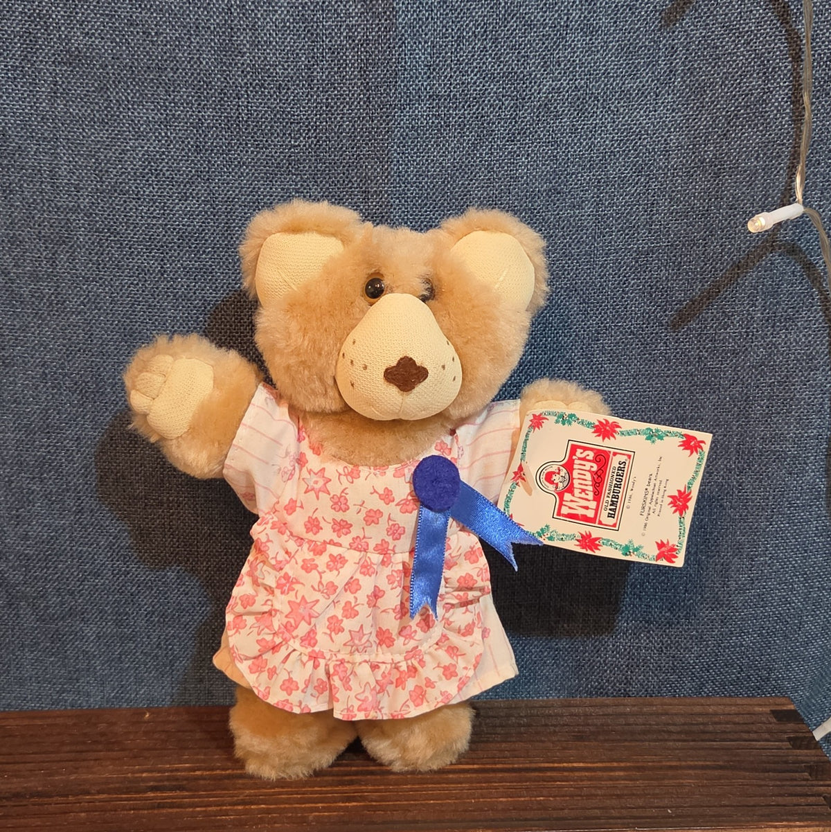 Wendy's Furskins Boone Bear Plush Plaid Outfit 1986 Vintage Holiday Tagged