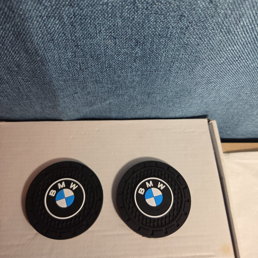 BMW Cup Holder Coasters Silicone Black Blue Auto Accessory