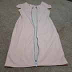 Blush Pink Midi Dress Full Zip Cutout Short Sleeve Bodycon XXL