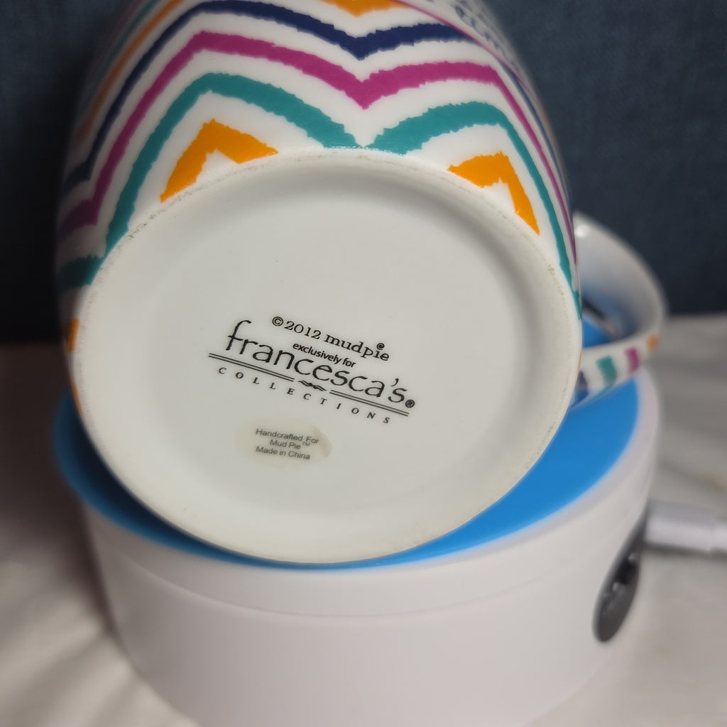 Mud Pie Francesca's Teacher Quote Mug Colorful Chevron 2012