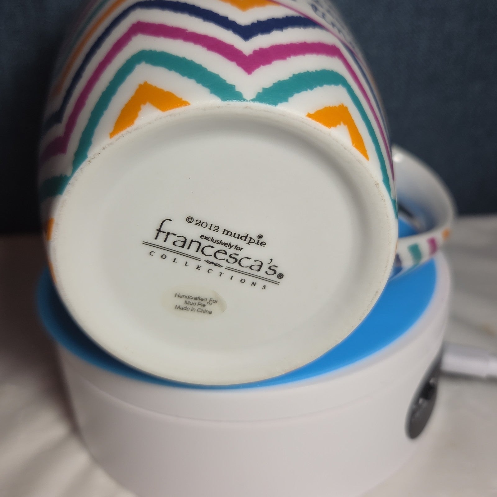 Mud Pie Francesca's Teacher Quote Mug Colorful Chevron 2012