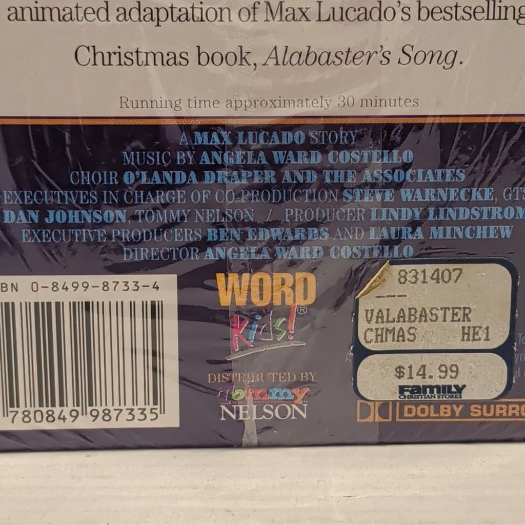 Alabaster's Song VHS Max Lucado Christmas Story Animated NEW SEALED Word Kids