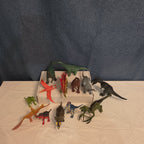 Dinosaur Toy Figures Lot of 13 T-Rex Triceratops Stegosaurus Plastic Play Set