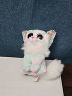 TY Beanie Boos Opal Cat Plush 6" | Pastel Pink & Green Tie Dye Kitty | No Tag