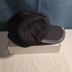 Black Rhinestone Trim Baseball Cap Peng Yuan