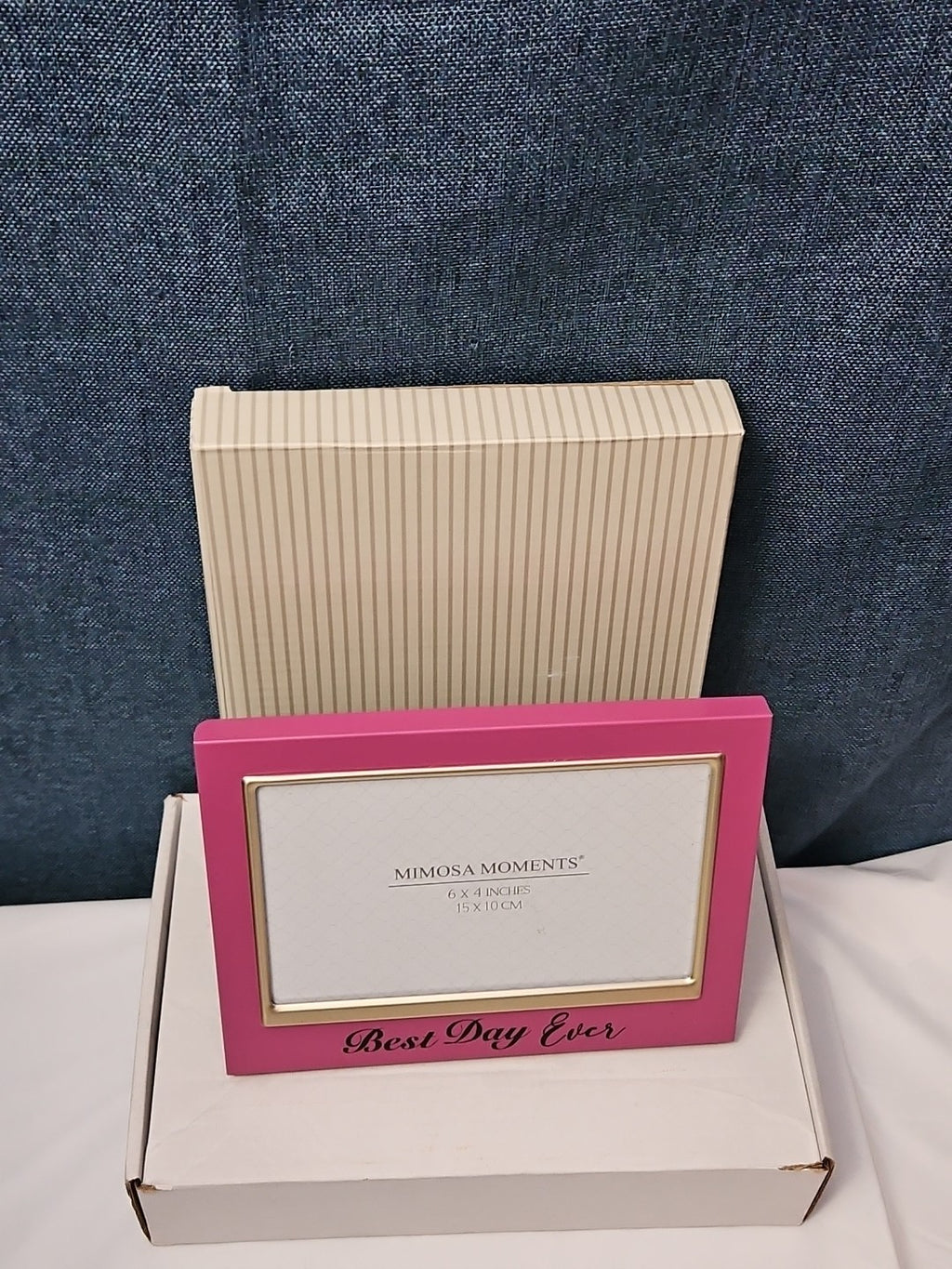 NEW Mimosa Moments Best Day Ever Picture Frame 4x6 | Pink & Gold Wedding Gift