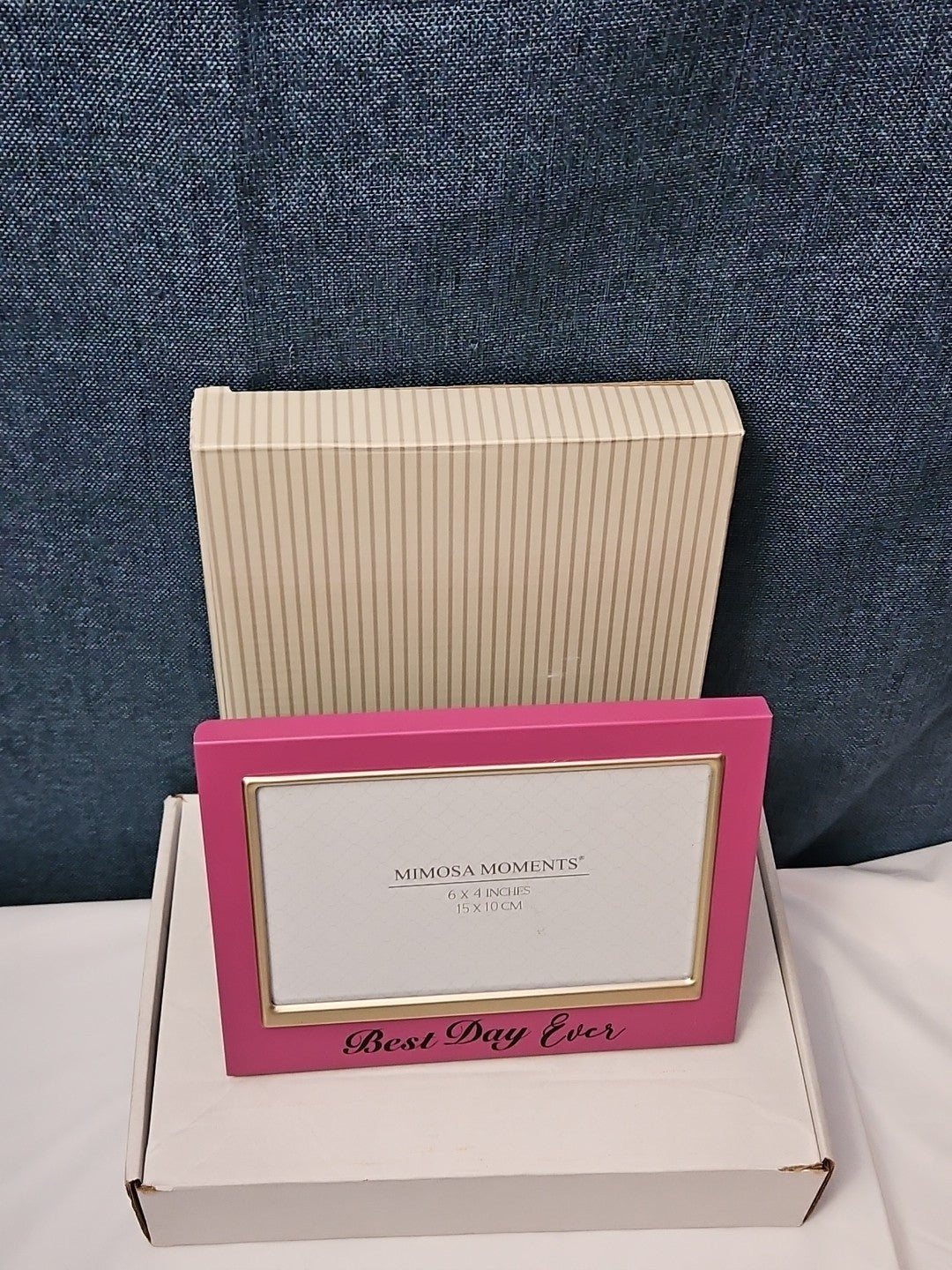 NEW Mimosa Moments Best Day Ever Picture Frame 4x6 | Pink & Gold Wedding Gift