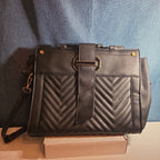 Satchel Chevron Quilted Faux Leather Purse Tote Classic Vibe