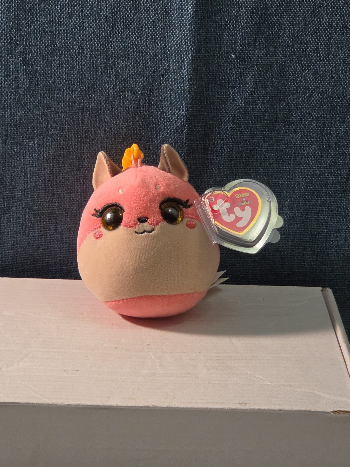 TY Roxie the Fox Squish-A-Boos Mini 3" Clip Plush MWMT with Tag Protector NEW