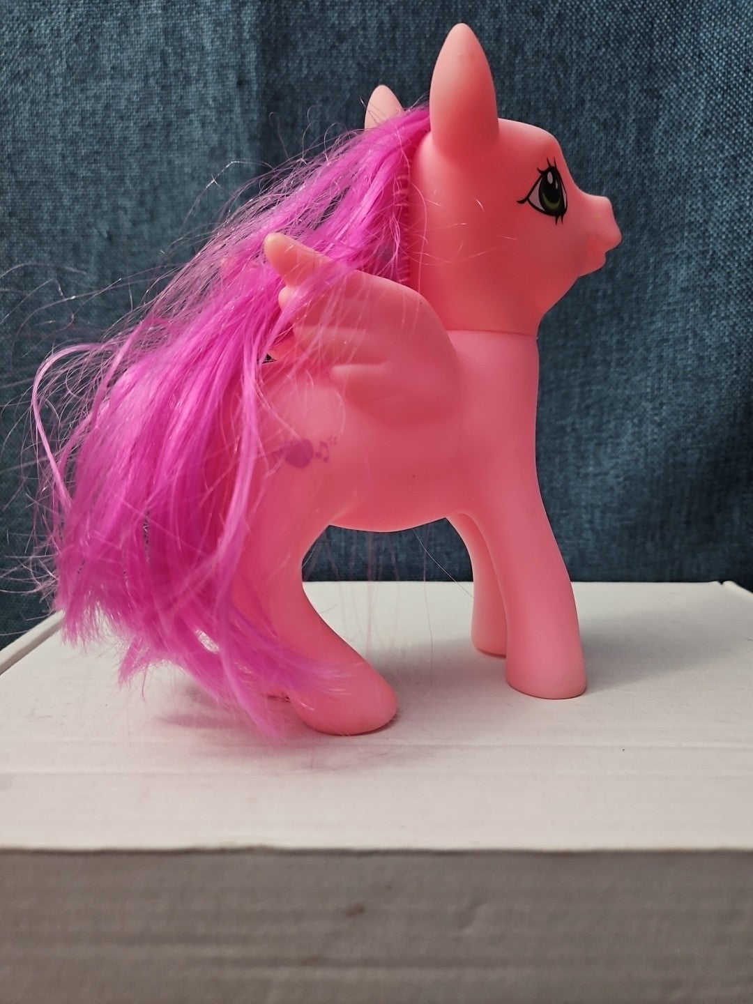 Pink Pegasus Pony Toy | 4.5"  MLP Style "Fakie" Figure | Magenta Hair