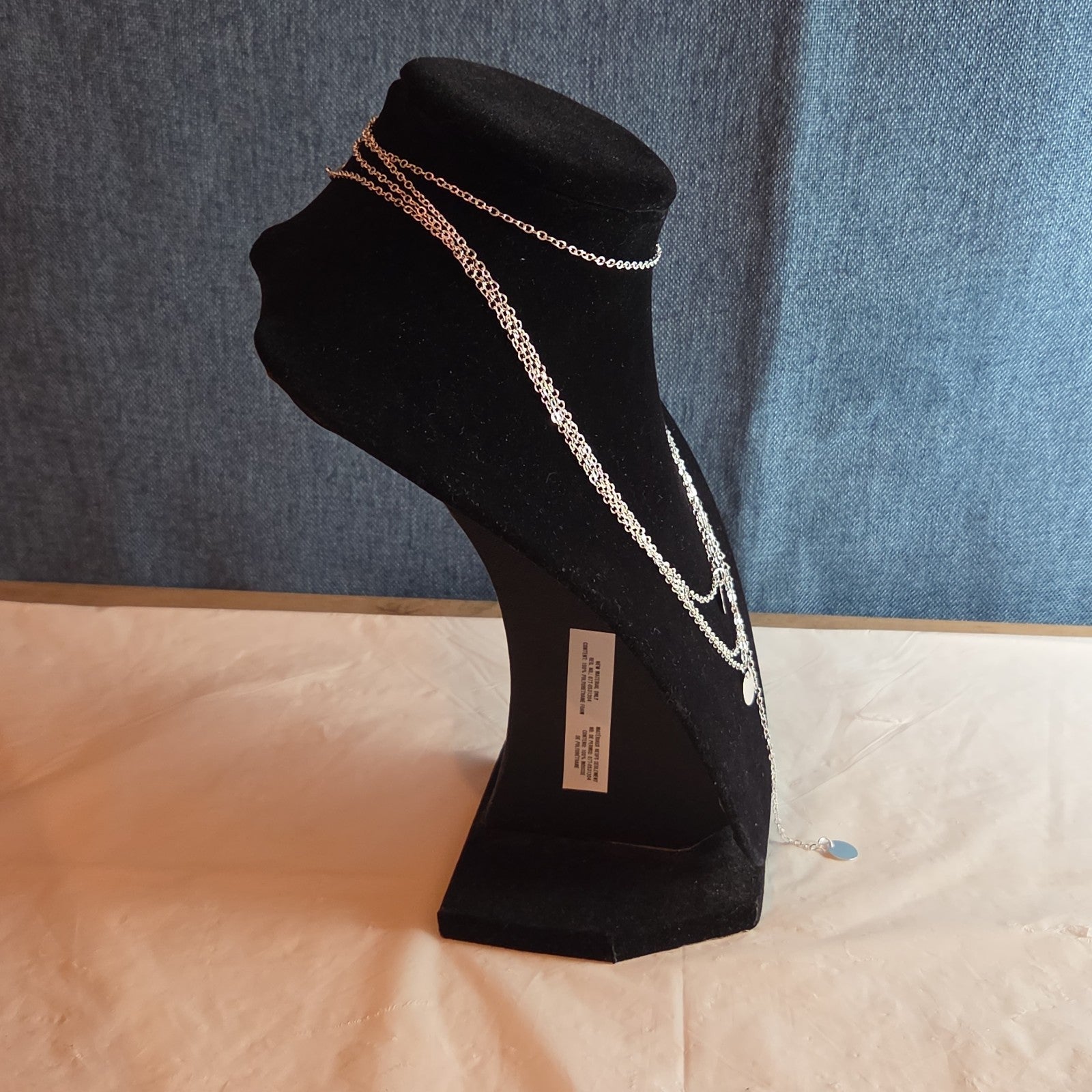 Fashion Silver Tone Multi Tier Lariat Disc Necklace Boho NIP X002Q3ZYJ