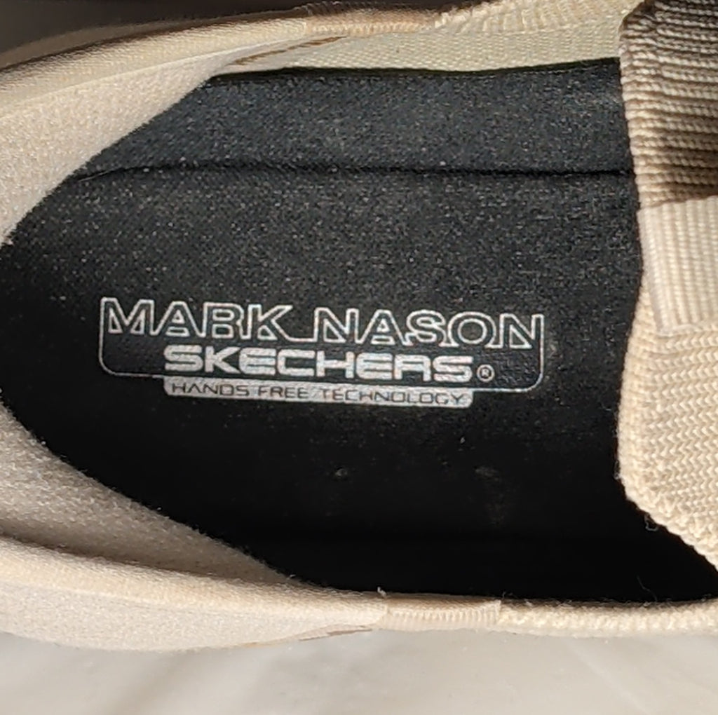 Skechers Mark Nason Slip Ins Wedge Crescent Taupe Knit Sneaker