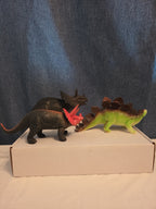 Dinosaur Toy Figures Lot of 3 Triceratops Stegosaurus Vintage Plastic Toy
