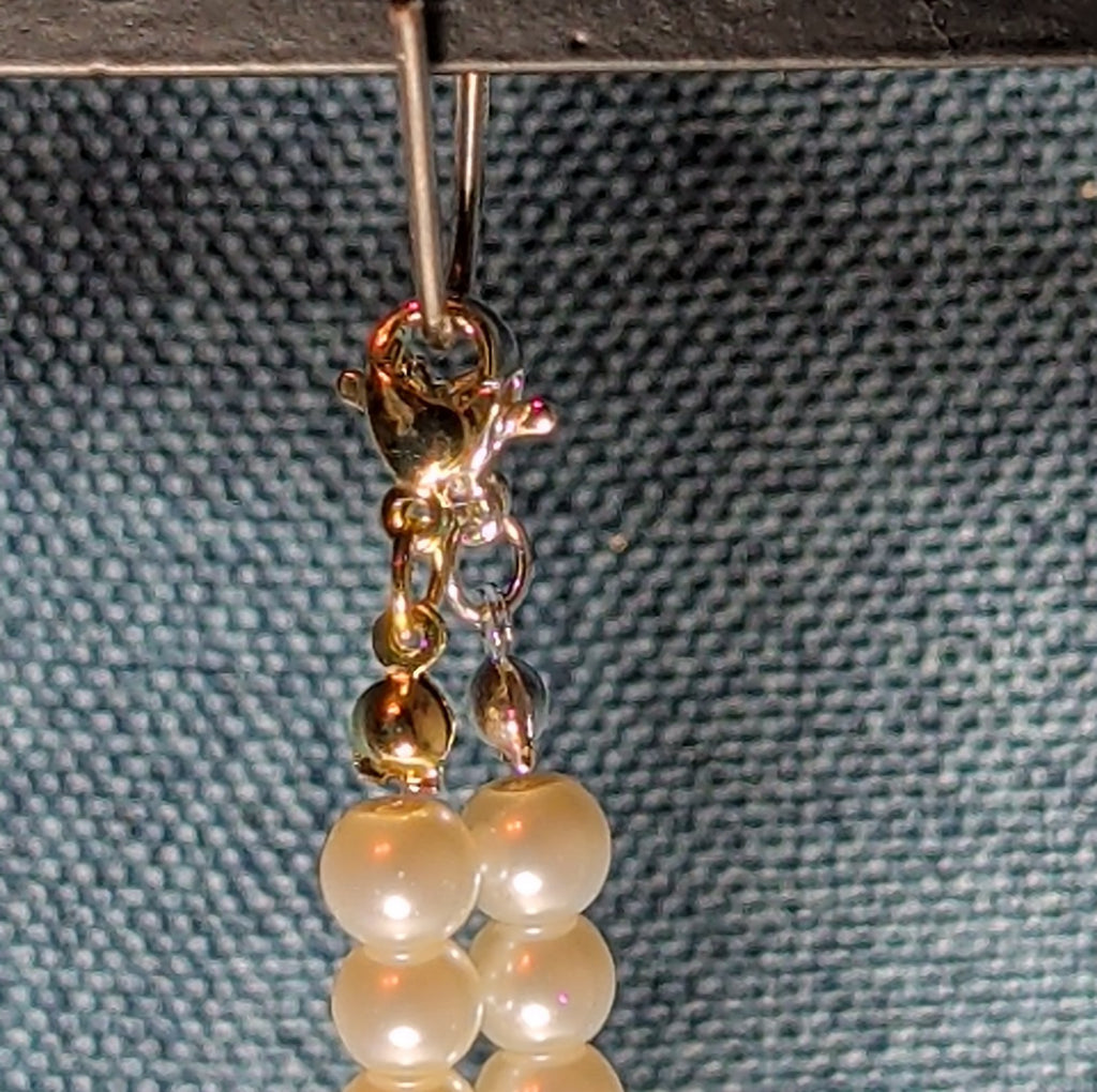 Faux Pearl Purse Charm Gold Silver Tone W Letter Initial