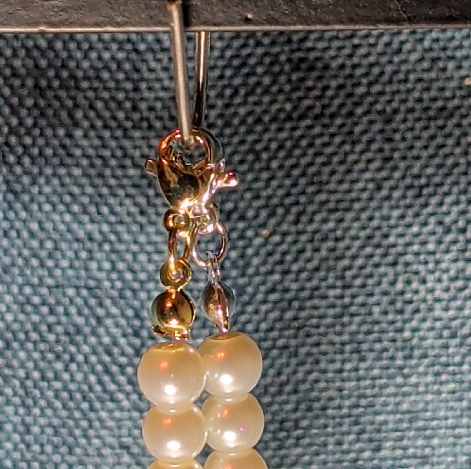 Faux Pearl Purse Charm Gold Silver Tone W Letter Initial