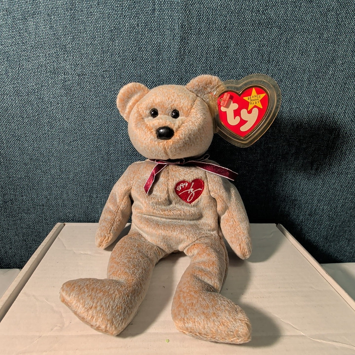 1999 Signature Bear Ty Beanie Baby Retired MWMT with Tag Protector Ginger Bear