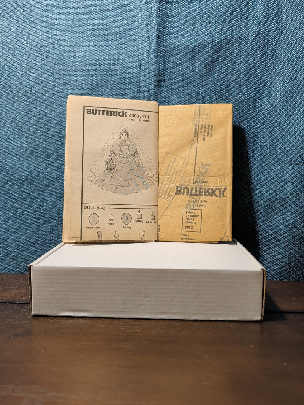 Vintage Butterick 4003 Pattern 1986 22" Sof-Porcelain Bride Doll & Gown UNCUT