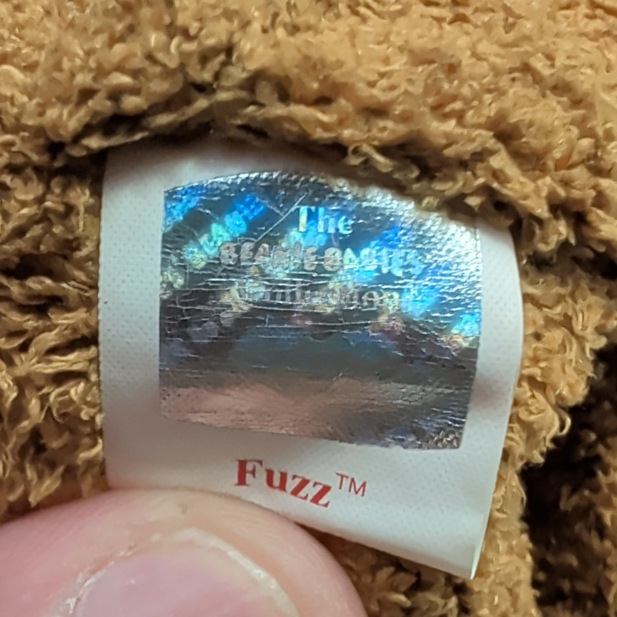 Ty Beanie Baby Fuzz Bear 1999 Retired MWMT P.E. Pellets Holographic Tag Vintage