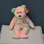 TY Beanie Baby B.B. BEAR The Birthday Bear 1999 | Pastel Tie-Dye | Mint Tags NEW