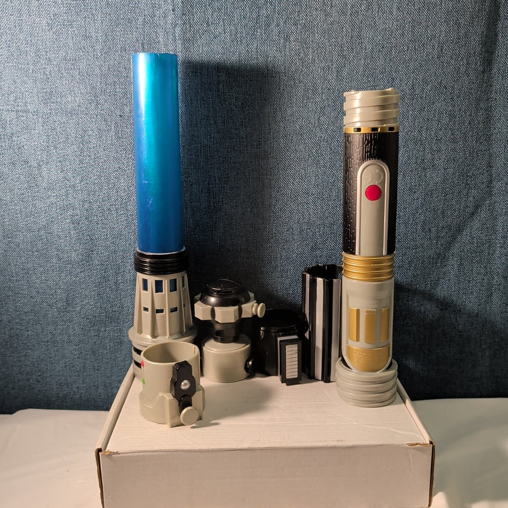 Star Wars Hasbro LFL 2007 Build Your Own Lightsaber Set Obi-Wan Blue TESTED WORK