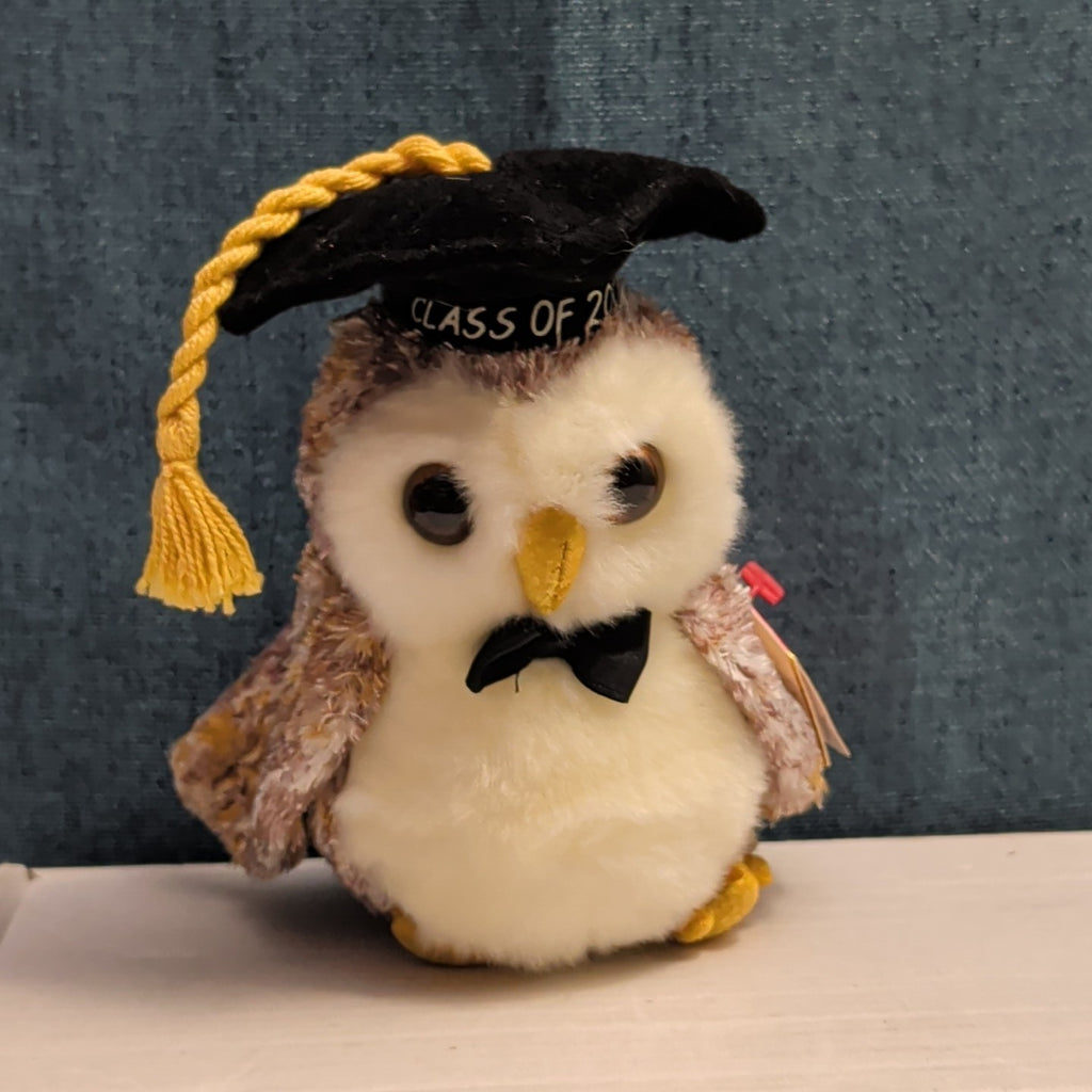 Ty Beanie Baby Smarter Owl Graduation 2002 Retired Mint Plush With Tag