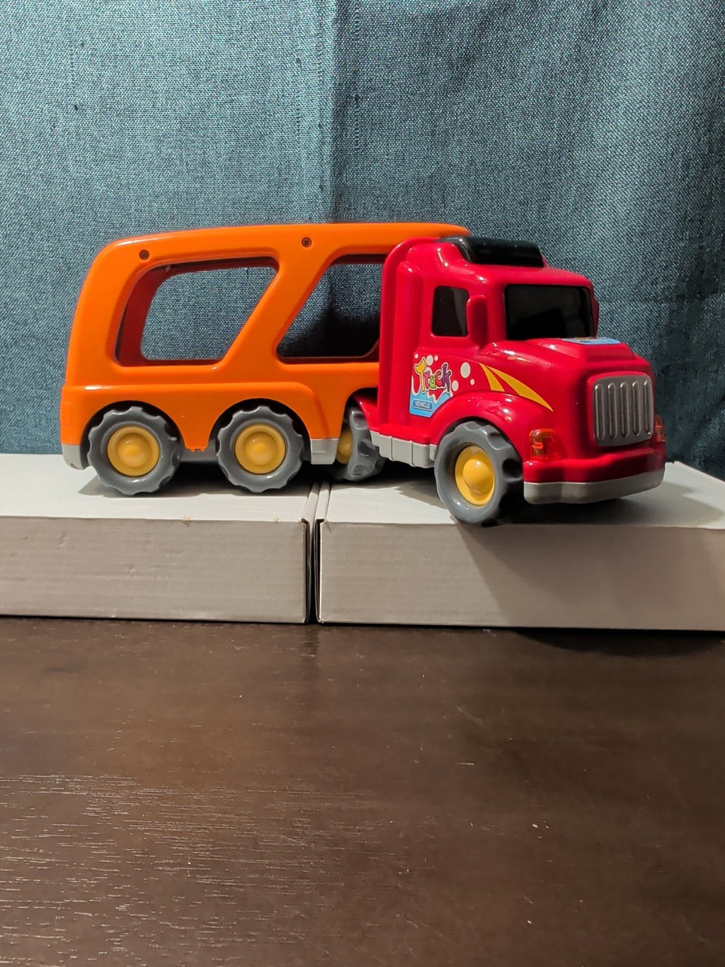 Big Toddler Semi Truck Car Hauler Toy Vehicle Lights & Sounds Transport Trailer