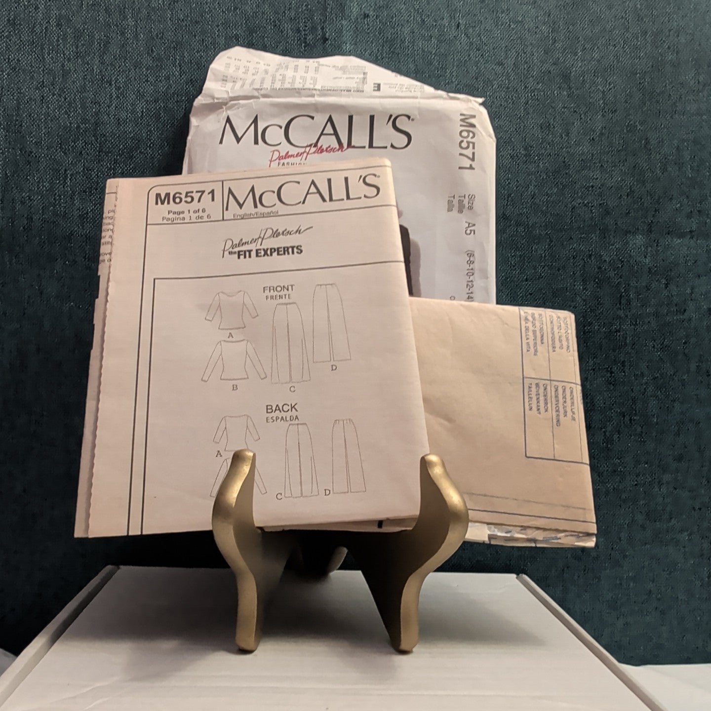 McCalls M6571 Pattern Knit Top Pants Palmer Pletsch 2012 Size 6-14 023795560184