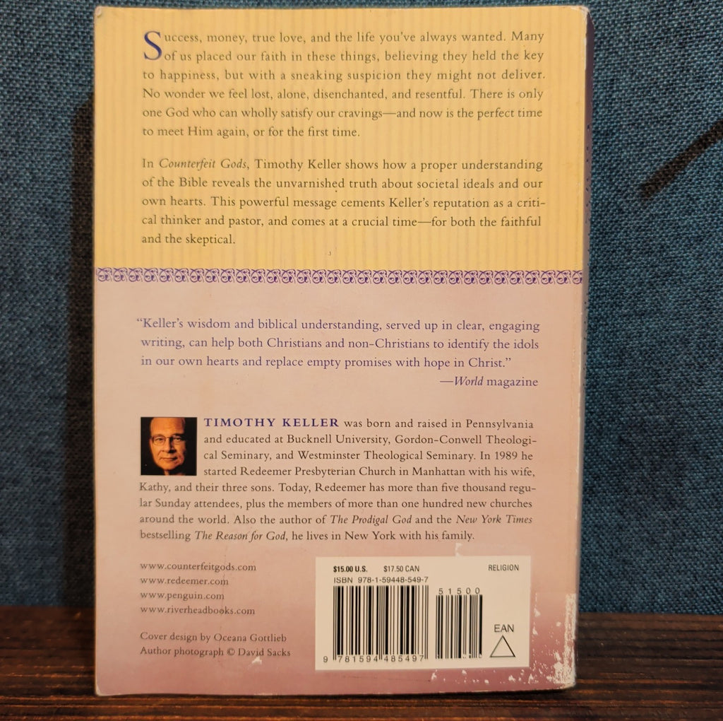 Timothy Keller Counterfeit Gods Paperback Christian Theology