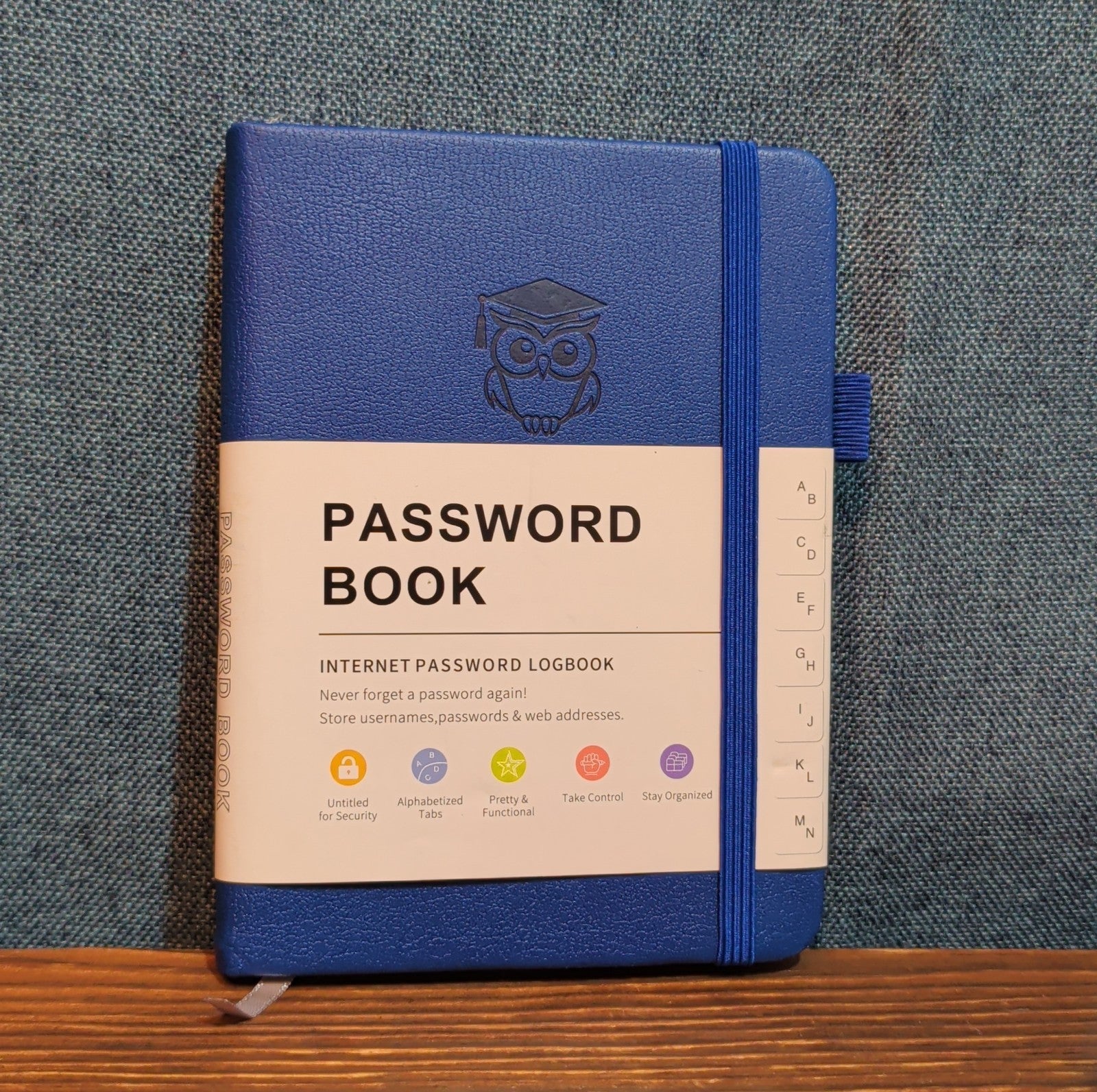 Password Book Internet Logbook Organizer Alphabetical Tabs Blue 4x5"