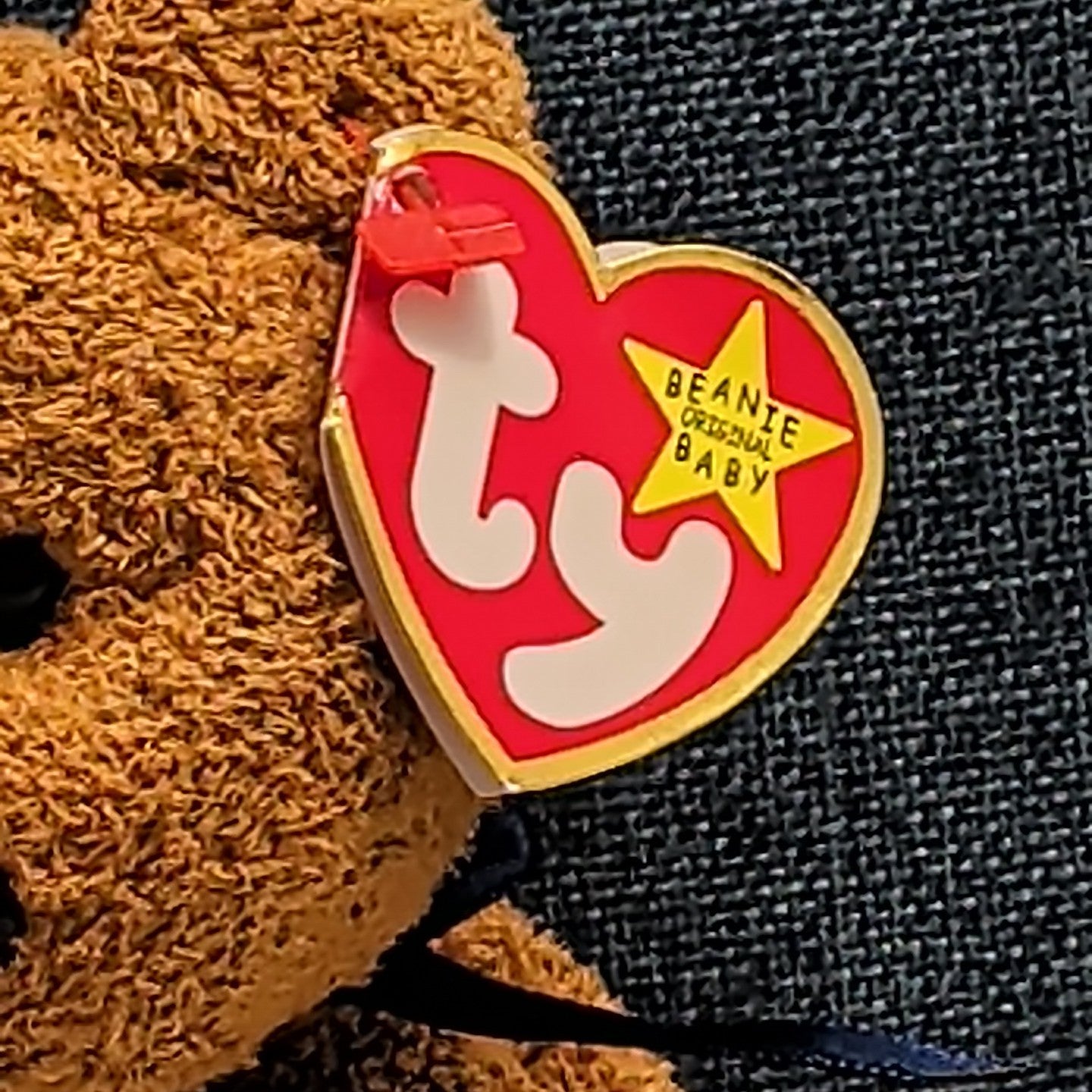 Ty Beanie Baby Fuzz Bear 1999 Retired MWMT P.E. Pellets Holographic Tag Vintage