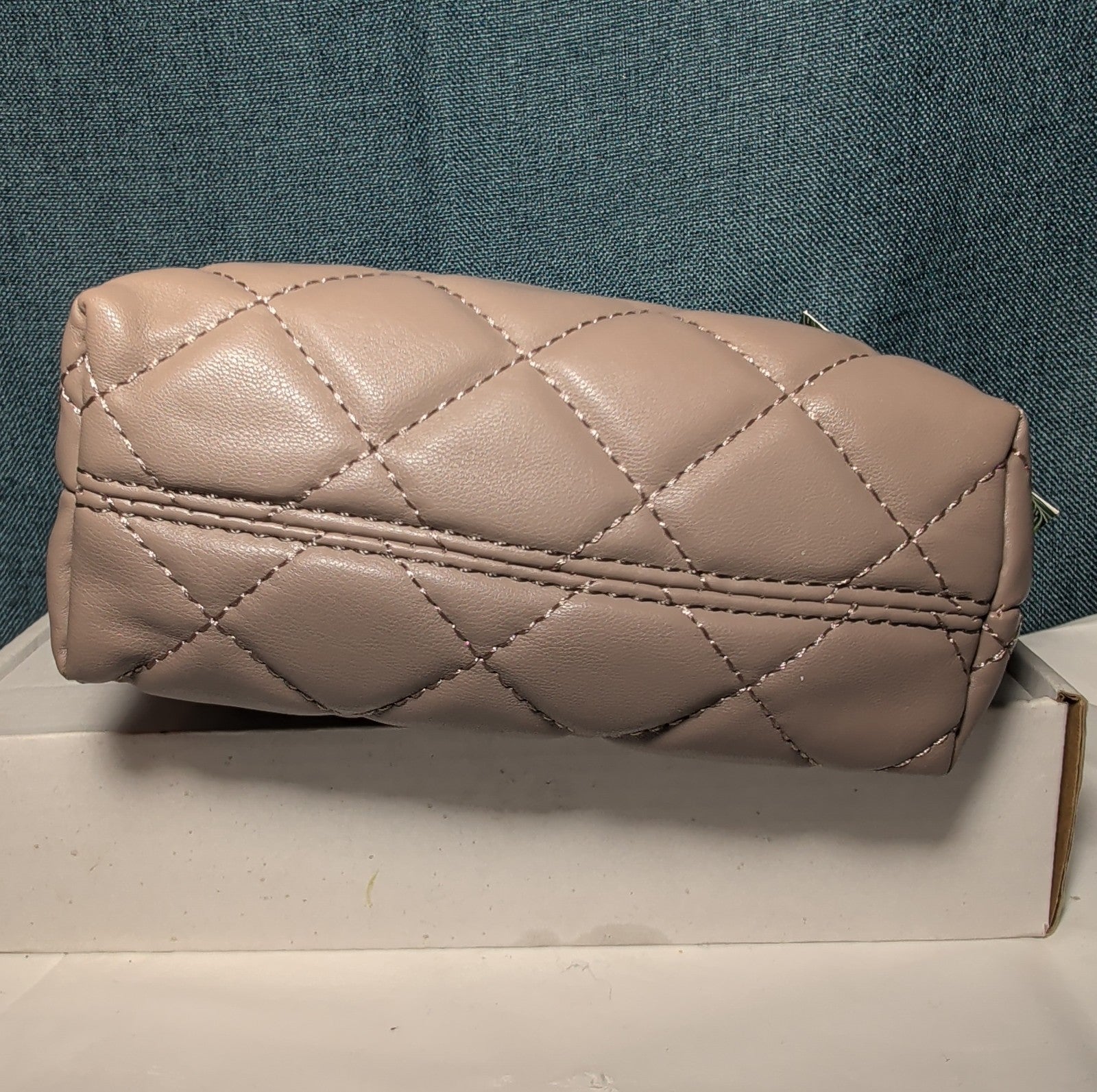 Studio Badgley Mischka Quilted Mini Tote Taupe Vegan Leather NWT