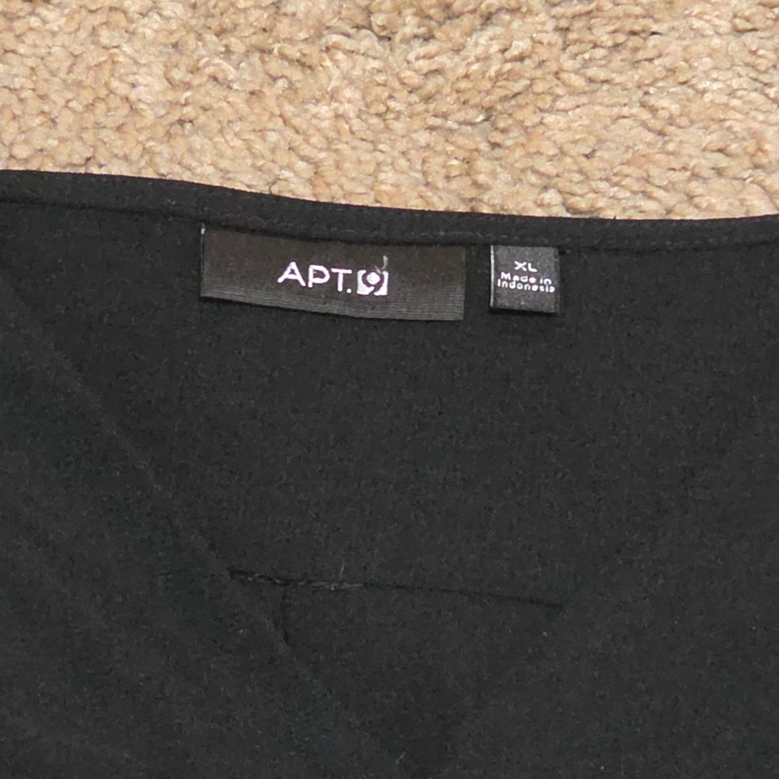 Apt 9 Black Blouse Womens XL V-Neck Roll Tab Sleeve Lightweight Shirt Casual Top