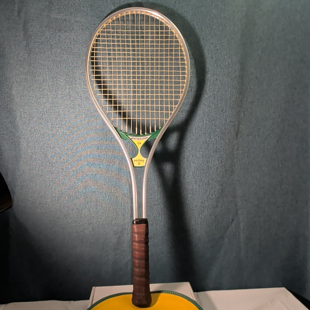 Vintage Dunlop Volley II Aluminum Tennis Racquet 4 5/8 L Made in USA With Cover