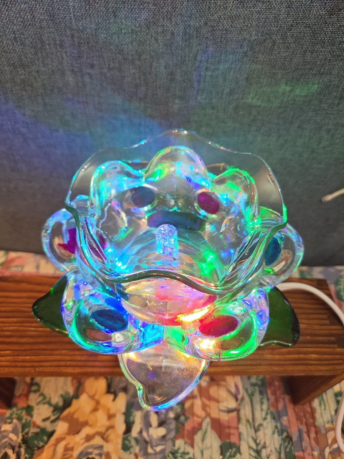 Flower Touch Lamp Glass Oil Warmer Multicolor