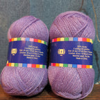 Herrschners Afghan Yarn 2 Ply Grape Frost Purple Acrylic 2 Skein