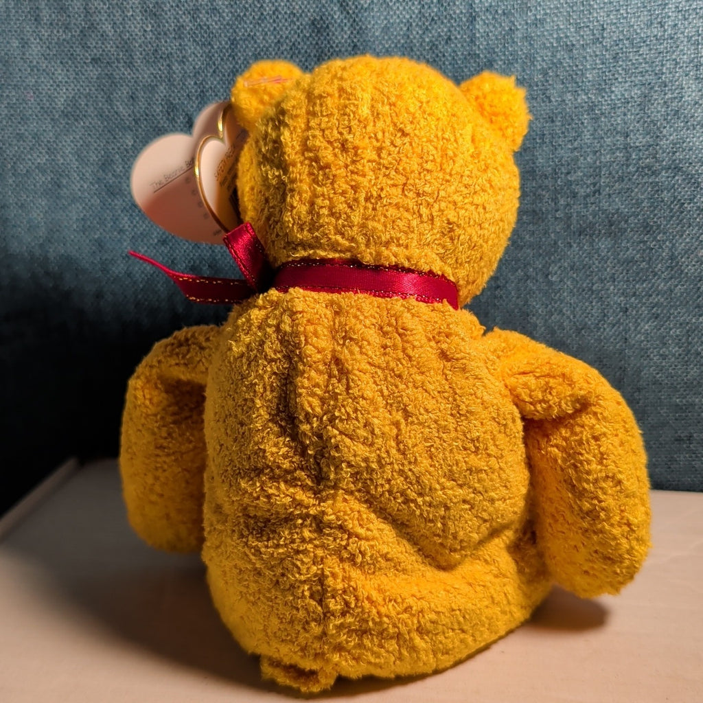 Ty Beanie Baby POOPSIE THE BEAR | 2001 Retired MWMT | Vintage Yellow Teddy Bear